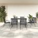 vidaXL Patio Dining Set Outdoor Table and Chair Black Steel and Textilene