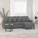 vidaXL Sofa 3-Seater Couch Sofa Armchair with Footstool for Living Room Fabric - 78" x 30.3" x 31.5"