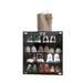 4 Layers Black Shoe Cabinet with Glass Door and Glass Layer Shoes Display Cabinet with LED light Bluetooth Control