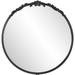 Satin Black Round Mirror - 30"W x 31"H x 0.71"D