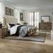 Americana Farmhouse Sleigh Bed, Dresser, Mirror, and Nightstand Bedroom Set