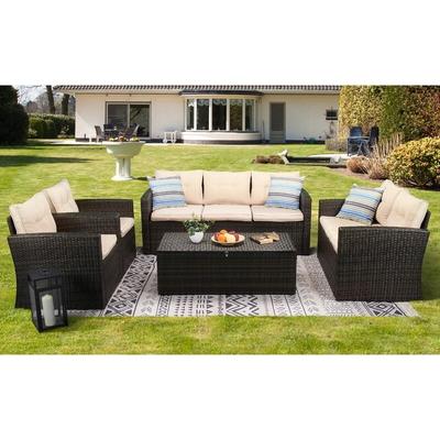 5-piece Wicker Patio Conversation Furniture Set