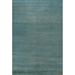 Striped Blue Modern Gabbeh Oriental Area Rug Hand-Knotted Wool Carpet - 6'10" x 9'10"