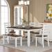 Modern Farmhouse 6-Piece Dining Set with Rectangular Dining Table and Ergonomic Chairs & Bench Seating, for Living Room