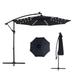 HOMEFUN 10ft Solar LED Offset Hanging Market Patio Umbrella