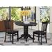 East West Furniture 3 Piece Dining Table Set Contains a Round Kitchen Table with Pedestal and 2 Dining Chairs(Finish Options)