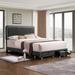 Queen Size Linen Upholstered Platform Bed with Adjustable Headboard and 2 Storage Drawers, Headboard with LED Light