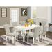 East West Furniture 7 Piece Kitchen Table Set- a Rectangle Dining Room Table and 6 Linen Fabric Dining Chairs,(Finish Options)