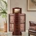 AVAWING Standing Walnut Jewelry Cabinet Armoire