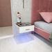 Smart Nightstand, LED Nightstand with Wireless Charging Station and 16 Color Light