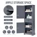 Bathroom Kitchen Storage Cabinet with Drawers and Adjustable Shelf, Corner Storage Cabinet Bedroom Side Cabinet Wardrobe, Grey