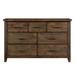 Solid Rubberwood 7 Drawers Transitional Design Bedroom Furniture