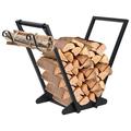 Firewood Storage Rack with Side Holder Heavy Duty Firewood Wood Log Rack for Fireplace Wood Storage