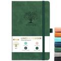 Lined Notebook Journal Ã¢â‚¬â€œ Faux Leather Classic Ruled Notebook/Journal with Pocket Premium Thick Paper 64 Sheets/128 Pages Hard Cover Lined (5.35 x 8.46 ) - Deep Green Journal for Women