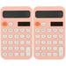 2pcs Small Desktop Calculator Plastic Kids Calculator Decorative Pocket Calculator Math Learning Tool