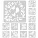 12 Sheets Painting Template Flowers Decoration Floral Decorations Large Stencils for Templates DIY Butterfly Child