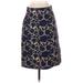J.Crew Formal Skirt: Blue Print Bottoms - Women's Size 4 Petite