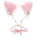 Bell Choker Headband Black Accessories for Women Pink Car Plush Cat Ears Bunny Fox Cats Party Girls White Lace Miss