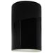 Ambiance 9 1/2"H Black White Cylinder Outdoor Wall Sconce