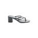 Calvin Klein Mule/Clog: Slip-on Chunky Heel Casual Black Print Shoes - Women's Size 5 1/2 - Open Toe