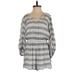 Holding Horses Romper Keyhole Long sleeves: Gray Stripes Rompers - Women's Size 2X-Small