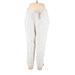 Land' n Sea Casual Pants - High Rise Straight Leg Boyfriend: White Bottoms - Women's Size Large