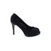 White House Black Market Heels: Pumps Stilleto Feminine Black Solid Shoes - Women's Size 9 1/2 - Peep Toe