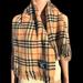 Burberry Accessories | Burberrys Vintage Burberry London Nova Check Plaid Wool Rectangular Tassel Scarf | Color: Tan | Size: Os