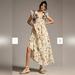 Anthropologie Dresses | Anthropologie Printed V-Neck Maxi Dress | Color: Cream/Green | Size: 8