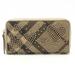 Burberry Accessories | Burberry Heart Studs Plaid Round Long Wallet Pvc Leather Beige Multicolor | Color: Tan | Size: Os