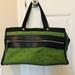 Kate Spade Bags | Gently Used Kate Spade Weekender Duffle Bag Green Fabric Outside/Tan Inside | Color: Black/Green | Size: Os