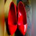 Gucci Shoes | Gucci 37.5 Small Heel Shoes Color Red And Black. | Color: Black/Red | Size: 8