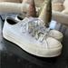 Converse Shoes | Custom Chuck Taylor All Star Lift Platform Leather Platform Converse | Color: Cream/White | Size: 8