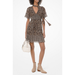 Michael Kors Dresses | Michael Kors Dress Mixed Leopard-Print Georgette Tie-Neck S New Nwt 500 | Color: Brown | Size: S