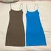 Zara Dresses | Lot Of 2 Zara Cami Body Con Mini Dress | Color: Blue/Brown | Size: S