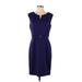 Ellen Tracy Cocktail Dress - Sheath: Blue Print Dresses - Women's Size 4