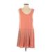 Banana Republic Casual Dress - DropWaist Scoop Neck Sleeveless: Orange Solid Dresses - Women's Size 0