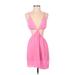 Wild Fable Casual Dress - Party V-Neck Sleeveless: Pink Print Dresses - Women's Size Small