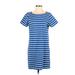 J.Crew Factory Store Casual Dress - Shift: Blue Stripes Dresses - Women's Size X-Small