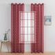 MIULEE Sheer Voile Moroccan Translucent Embroidered Sheer Window Curtains Draperies for Bedroom Eyelet Top Voile for Living Room Nursery 2 Panels 55" Wx88 L Morocco Wine Red