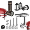 Meat Grinder & Slicer Shredder Attachment for Kitchenaid Stand Mixer, Includes Metal Meat Grinder, Sausage Stuffer, Meatball Accessories, Slicer Shredder Set for Kitchenaid Mixer Attachments By GVODE