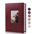 RECUTMS Photo Album 4x6 300 Photos 3 Per Pages Horizontal Photos Leather 300 Capacity Pockets Pictures Album Birthday Christmas Photo Albums Wedding Anniversary (Red Wine)