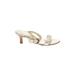 Salvatore Ferragamo Sandals: Slip On Kitten Heel Casual Gold Shoes - Women's Size 8 - Open Toe