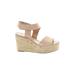 Franco Sarto Wedges: Espadrille Platform Boho Chic Tan Print Shoes - Women's Size 8 - Open Toe