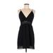 Topshop Cocktail Dress - Party Plunge Sleeveless: Black Solid Dresses - Women's Size 6