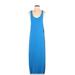 Autumn Cashmere Casual Dress - Midi: Blue Color Block Dresses - Women's Size Small