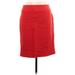 Banana Republic Casual Pencil Skirt Knee Length: Red Solid Bottoms - Women's Size 12