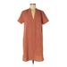 Lush Casual Dress - DropWaist Plunge Short sleeves: Pink Print Dresses - Women's Size Medium