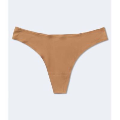Aeropostale Womens' Solid No-Show Thong - Light Br...