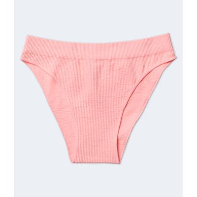 Aeropostale Womens' Seamless High-Cut Bikini - Pink - Size M - Nylon
